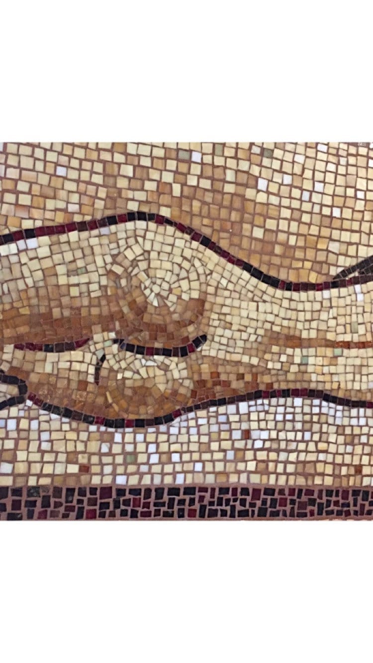 Custom Order - Female nude resting, mosaic table, wall art, stained glass with China, broken plates, female figure, unique mosaic.
