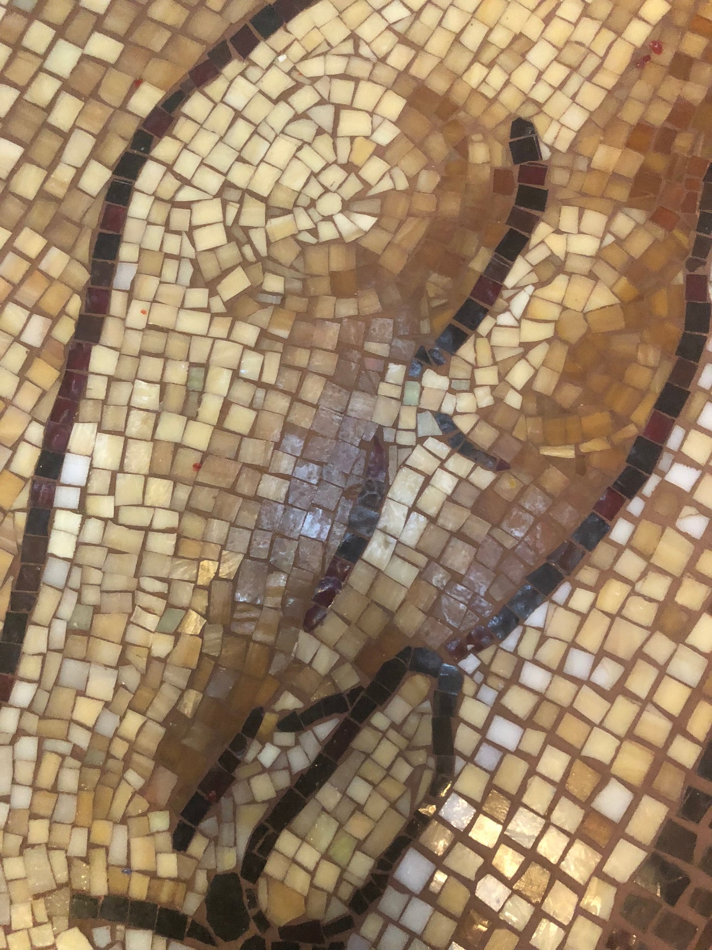 Custom Order - Female nude resting, mosaic table, wall art, stained glass with China, broken plates, female figure, unique mosaic.