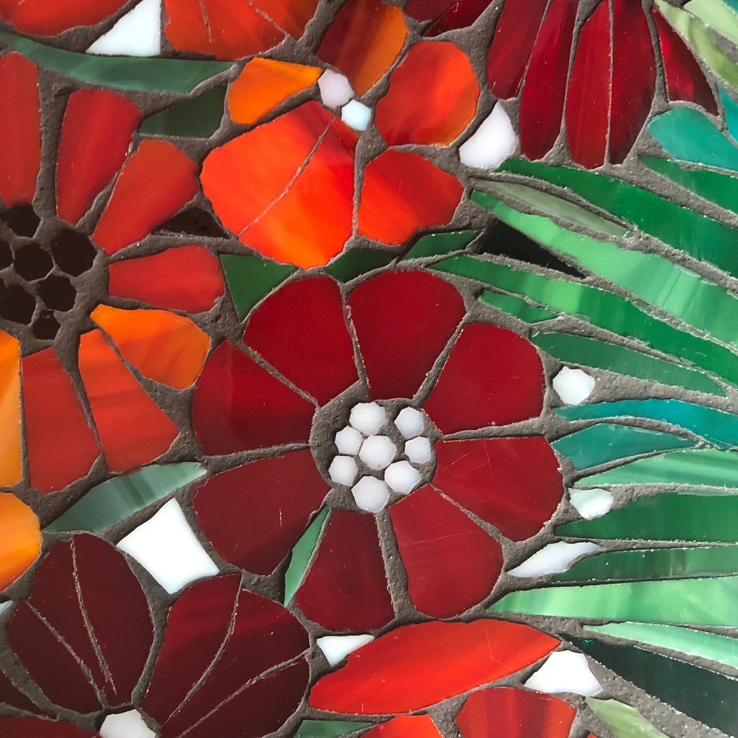 Mosaic poppy window, poppy mosaic, stained glass window, Flower art, poppy art, stained glass mosaic,red poppy remembrance, botanicals